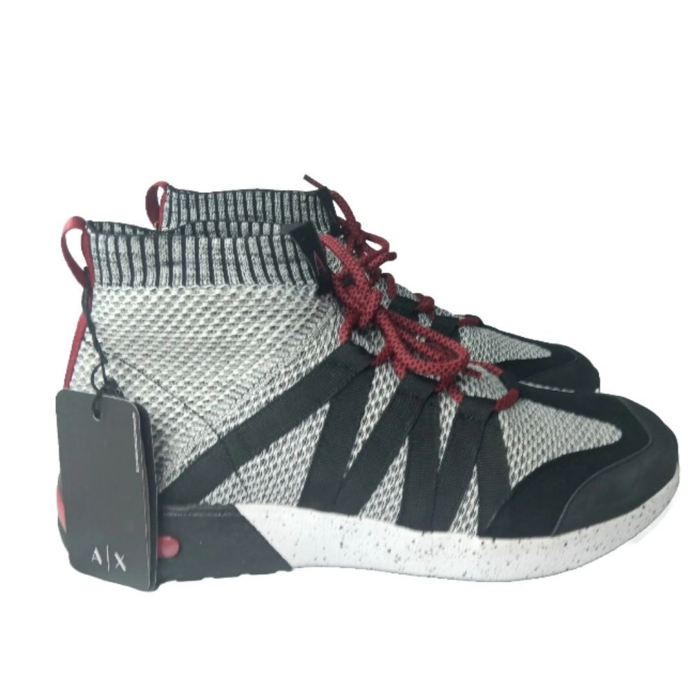 Armani Exchange Mens Shoes Size 13 Sneakers Black Red White